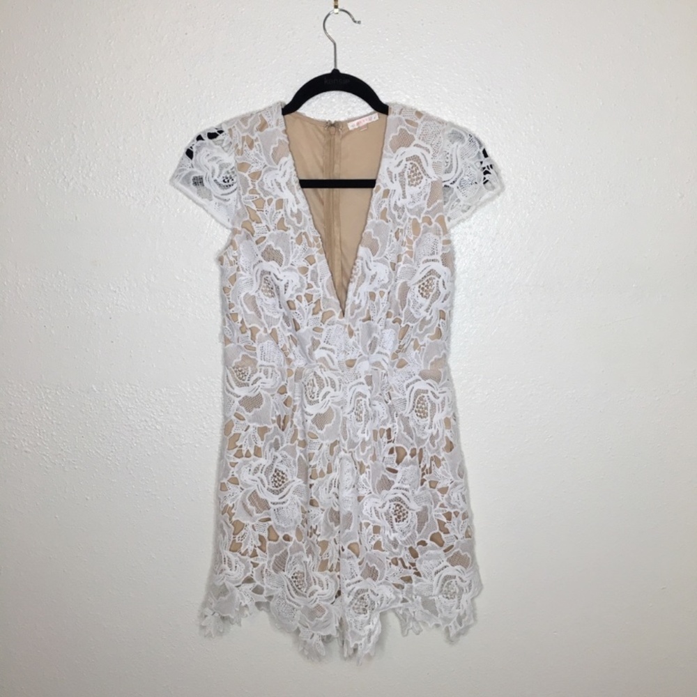 Luxxel White Crochet Romper S